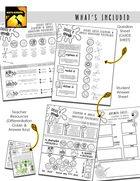 Segment & Angle Addition Postulate Quiz / Practice Activity