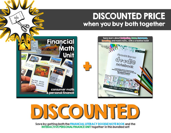 Financial Literacy PACKAGE DEAL | Doodle Note Book + Interactive Unit