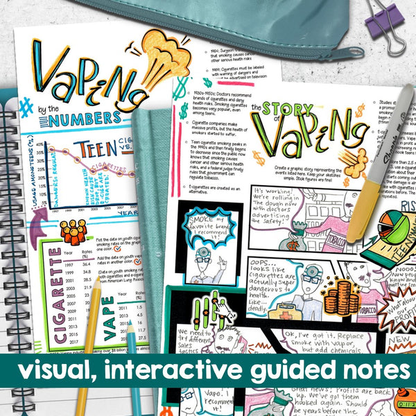Dangers of Vaping Doodle Notes for Teens | E-cigs by the Numbers