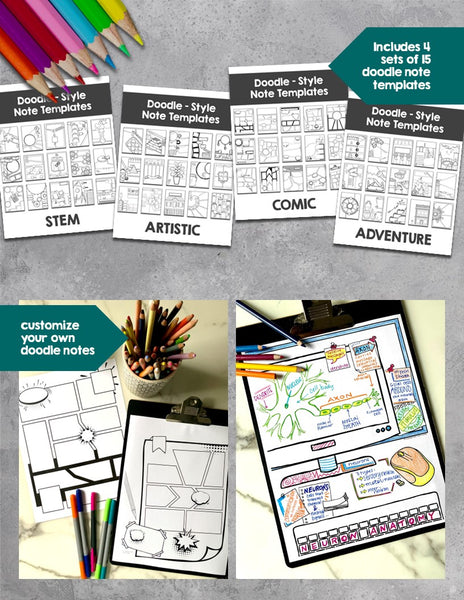 Doodle Notes Templates Bundle