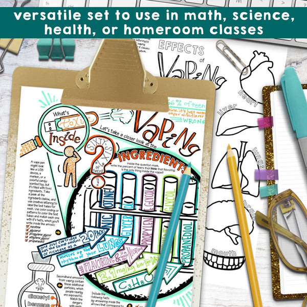 Dangers of Vaping Doodle Notes for Teens | E-cigs by the Numbers