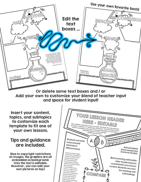 Doodle Notes Templates Bundle