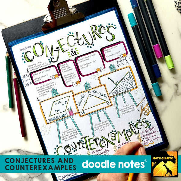 Conjectures & Counterexamples - Inductive Reasoning Geometry Logic Doodle Notes
