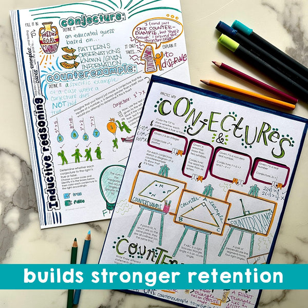 Conjectures & Counterexamples - Inductive Reasoning Geometry Logic Doodle Notes