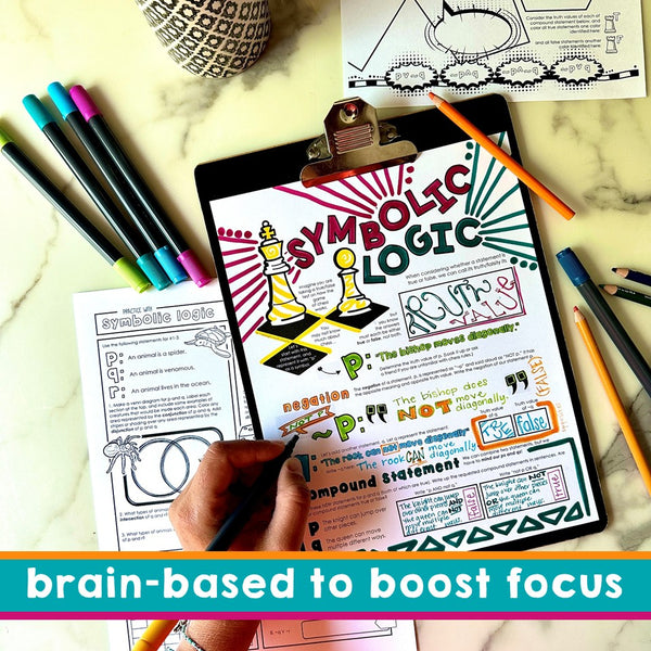 Symbolic Logic Doodle Notes - Truth Tables, Conjunctions, & Disjunctions