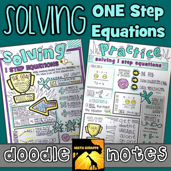 One Step Equations Doodle Notes