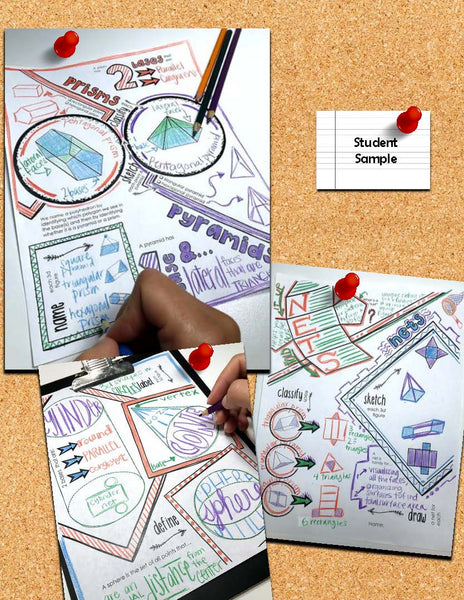 3D figures Doodle Notes Prisms Pyramids