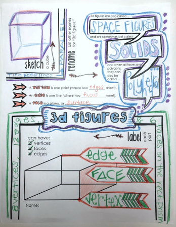 3D figures Doodle Notes