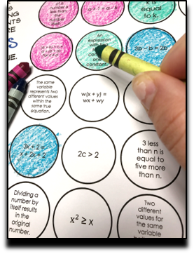 Critical thinking activity game pre-algebra