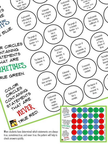 Critical thinking activity game algebra