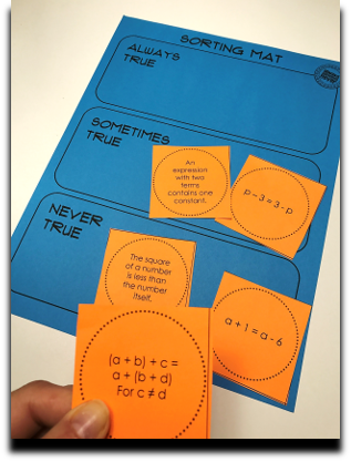 Critical thinking activity game pre-algebra