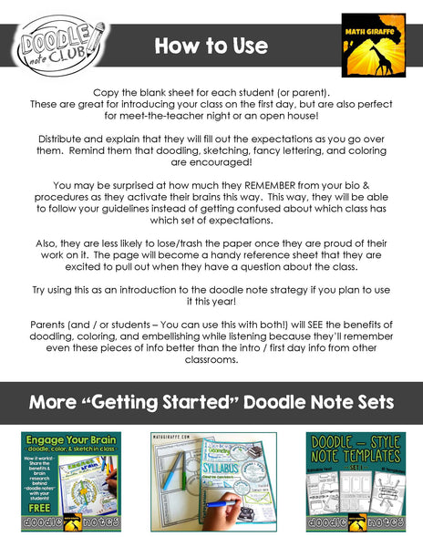 back to school doodle notes