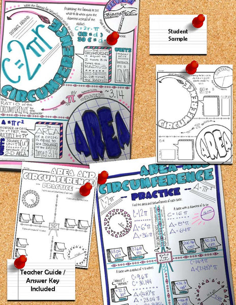 Circumference and Area of a Circle Doodle Notes