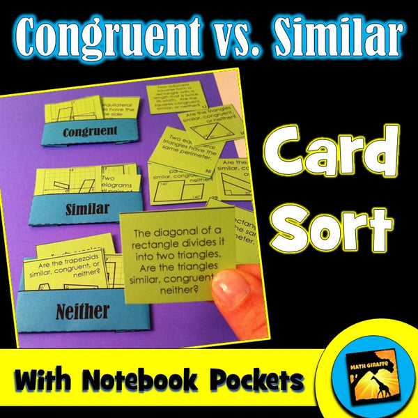Congruent vs. Similar Card Sort math activity