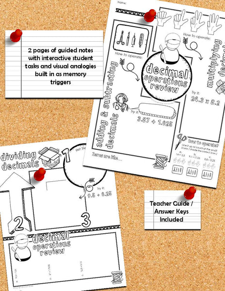 Decimal Operations Doodle Notes Math Giraffe