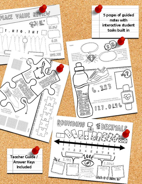 Decimals Doodle Notes Set