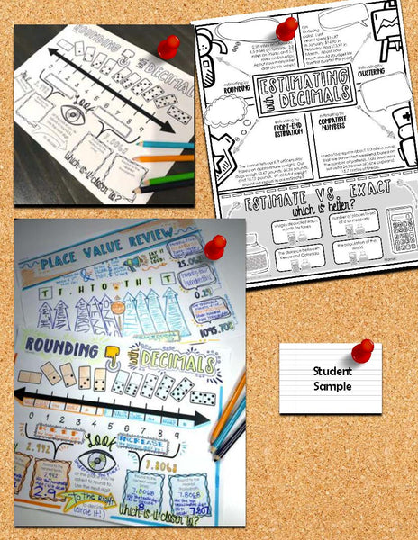 Decimals Doodle Notes Set