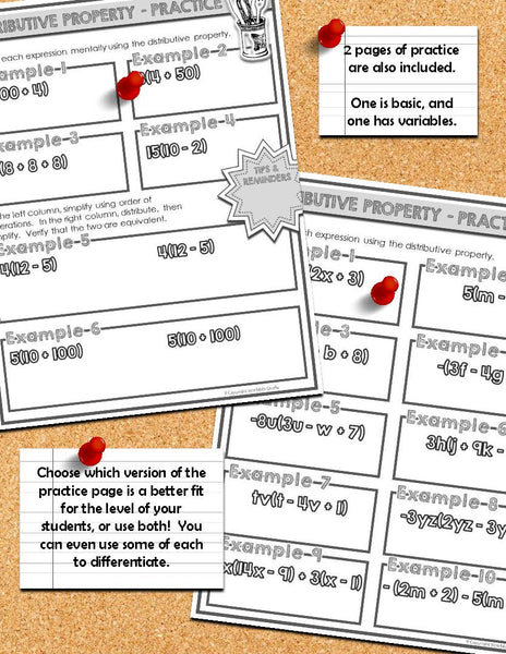 The Distributive Property Doodle Notes