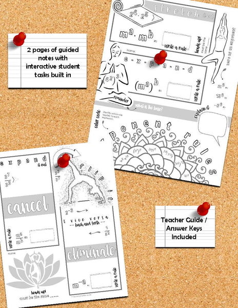 Exponent Rules Doodle Notes Properties of Exponents