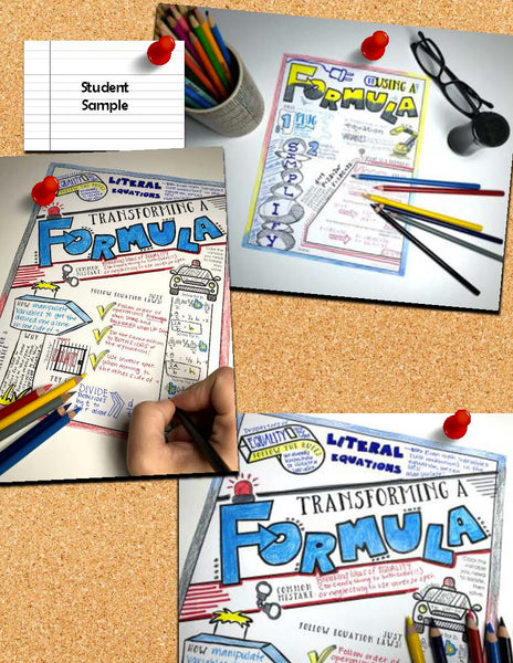 working with Formulas Doodle Notes math giraffe