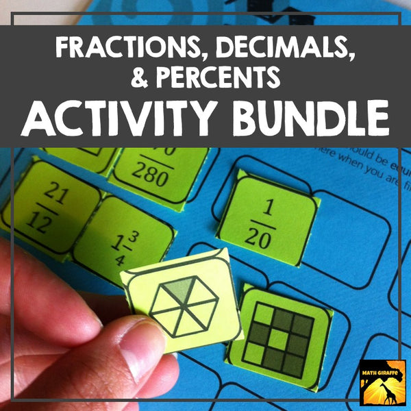Fractions, Decimals, & Percents Activity Bundle: Games, Notes, Practice, & Puzzles