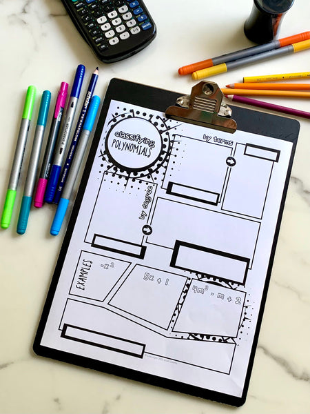 COMIC Doodle Note Template Set  math