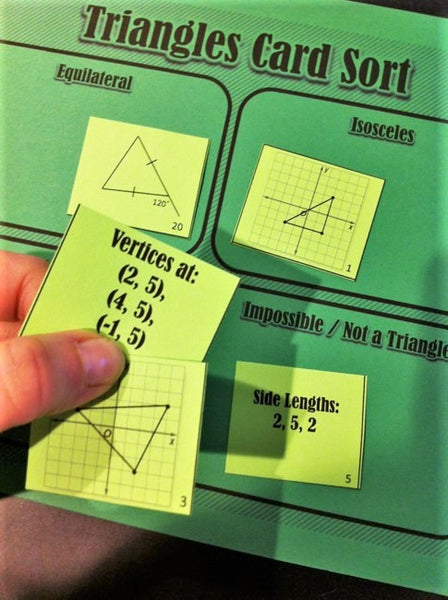Triangles Card Sort high school geometry