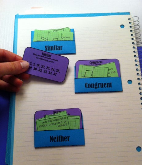 Congruent vs. Similar Card Sort math activity