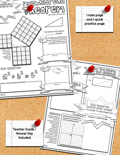 Pythagorean Theorem Doodle Notes