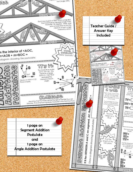 Segment & Angle Addition Postulates Doodle Notes