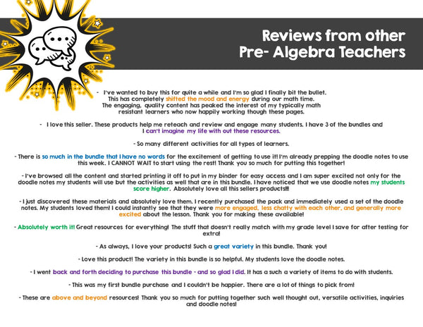 Middle School Pre-Algebra Super Bundle