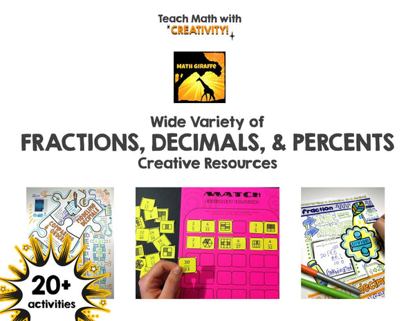 Fractions, Decimals, & Percents Activity Bundle: Games, Notes, Practice, & Puzzles