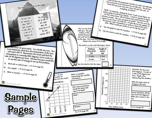 Slope Linear Equations: "Choose Your Own Journey" Book fun math