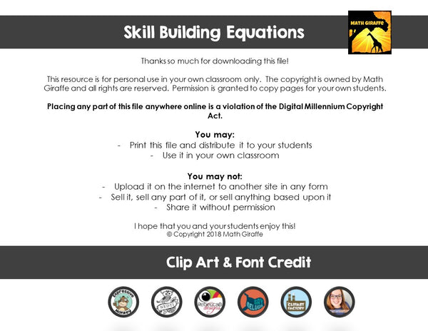 Algebra equation puzzles