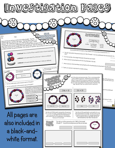 Distributive Property Investigation - Bracelets