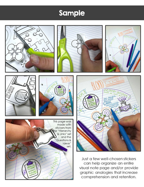 DIY Doodle Note Stickers Set