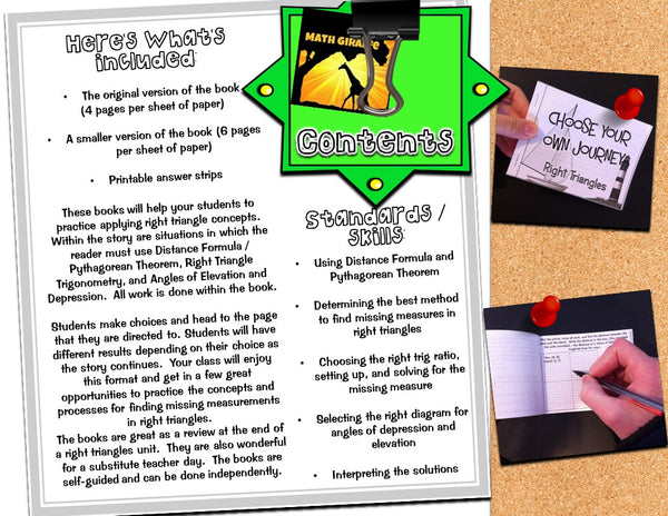 Right Triangles and Trigonometry: "Choose Your Own Journey" Book