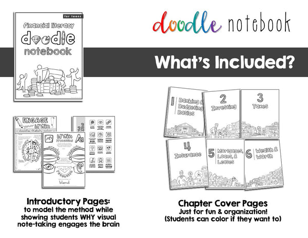 Financial Literacy Doodle Note Book for Teens