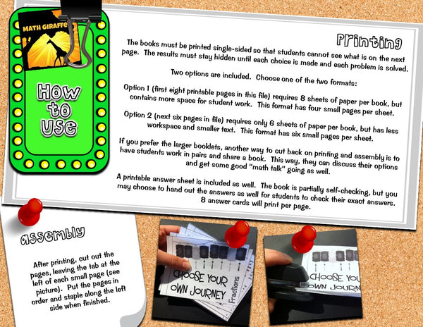 Fractions: "Choose Your Own Journey" Book