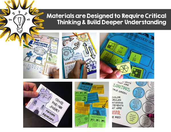 Fractions, Decimals, & Percents Activity Bundle: Games, Notes, Practice, & Puzzles