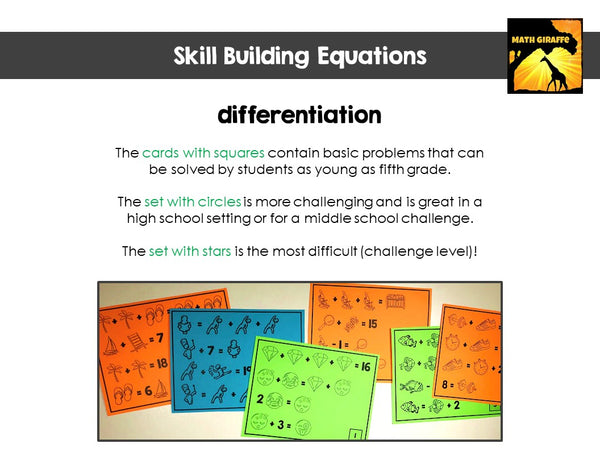 differentiation Algebra equation puzzles