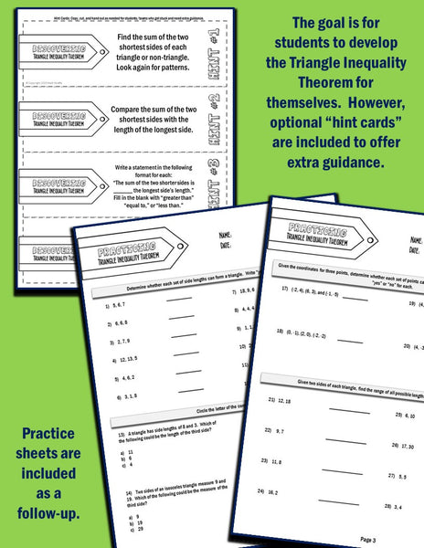 Geometry Discovery Activities triangle inequality theorem
