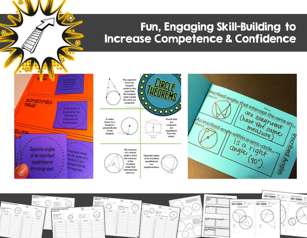 Circle Theorems Bundle: Activities, Proofs, Puzzles Circle Properties proofs