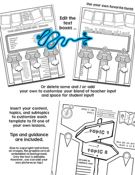 ADVENTURE Doodle Note Template Set