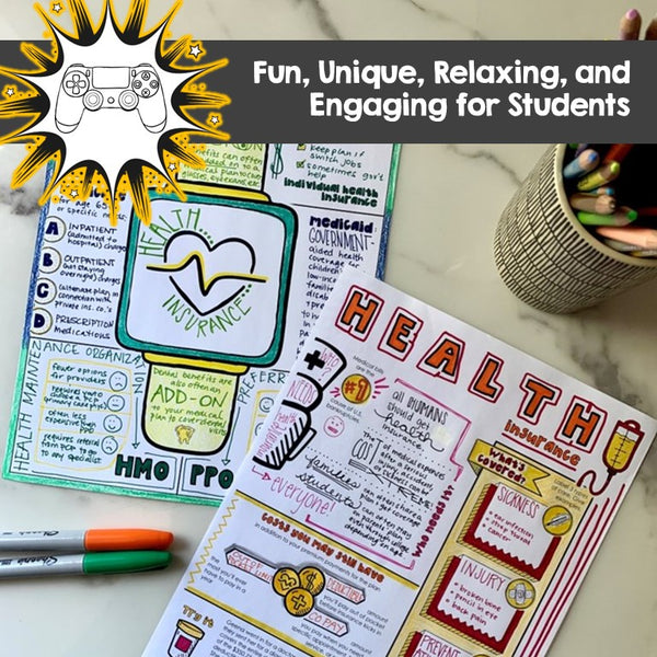 fun unique Financial Literacy Doodle Note Book for Teens