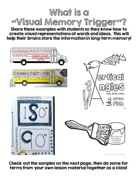Visual Vocabulary Prompts: Doodle Note Review Card Templates