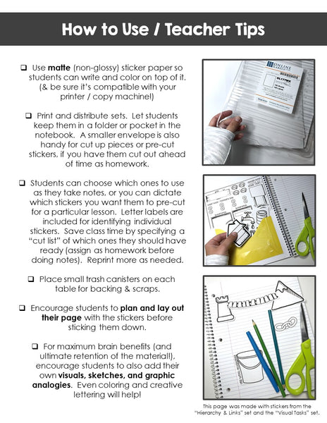 DIY Doodle Note Stickers Set