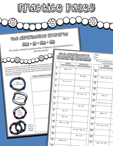 Distributive Property Investigation - Bracelets
