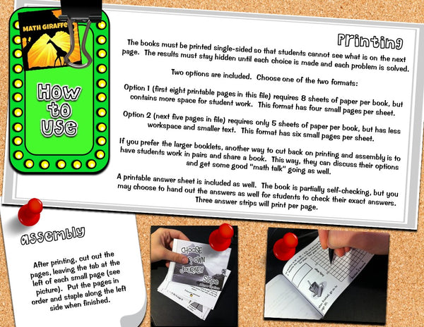 Slope Linear Equations: "Choose Your Own Journey" Book fun math