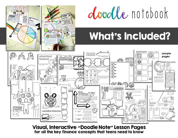 Financial Literacy Doodle Note Book for Teens